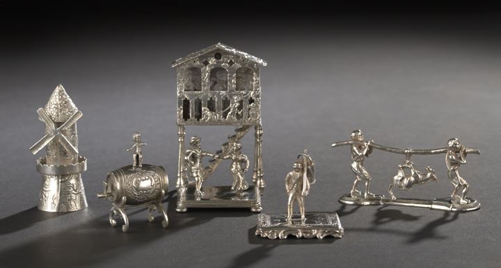 Appraisal: Five Continental and American Coin Silver Figural Miniatures fourth quarter