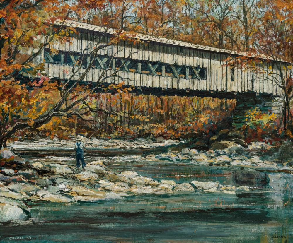 Appraisal: ERIC SLOANE American - The Old Covered Bridge Conway New