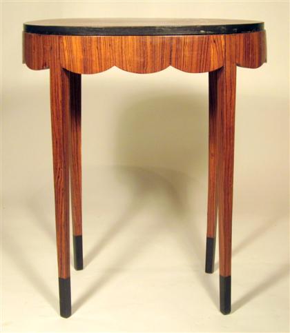 Appraisal: French zebra wood occasional tableearly th century