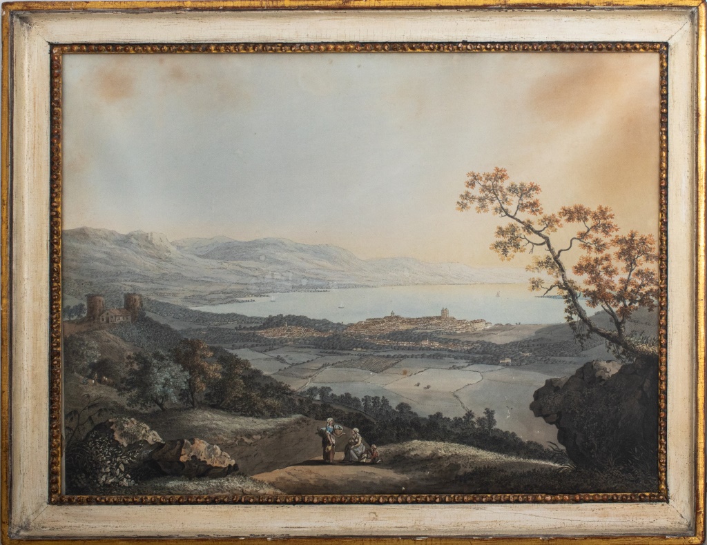 Appraisal: CARL L HACKERT VUE DE GENEVE WATERCOLOR Carl Ludwig Hackert