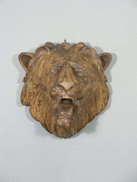 Appraisal: Folk Art Carved Lion American s- s carved wood w