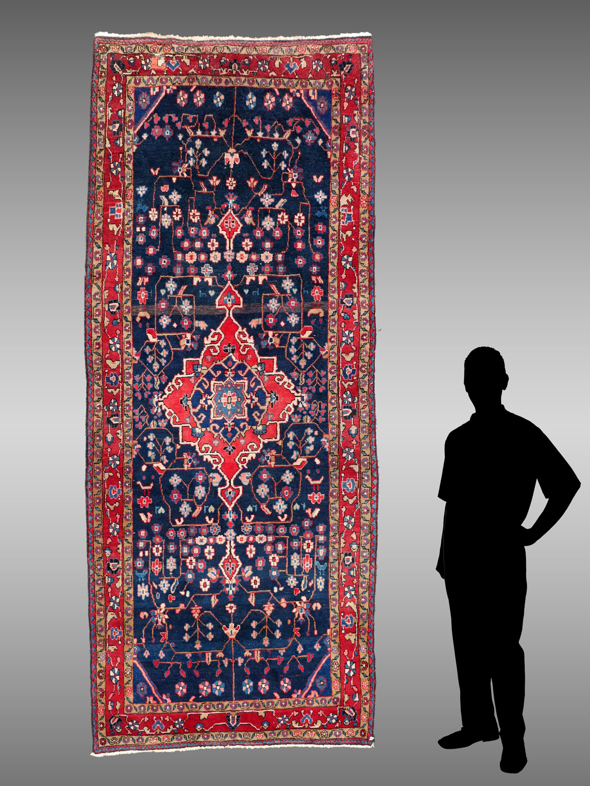 Appraisal: SEMI-ANITQUE PERSIAN HAND KNOTTED WOOL RUNNER ' '' X '