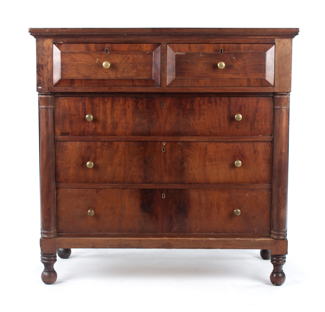 Appraisal: American Classical mahogany chest of drawers circa two paneled short