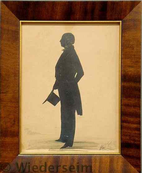 Appraisal: Cut out silhouette of Mr Whitfield signed l r P