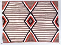 Appraisal: NAVAJO RUG Striped and diamond motif in gray red white