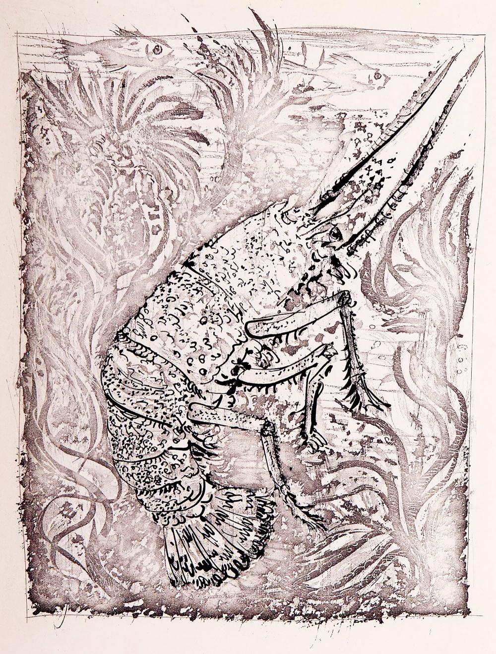 Appraisal: PABLO PICASSO THE LOBSTER LA LANGOUSTE circa published aquatint and