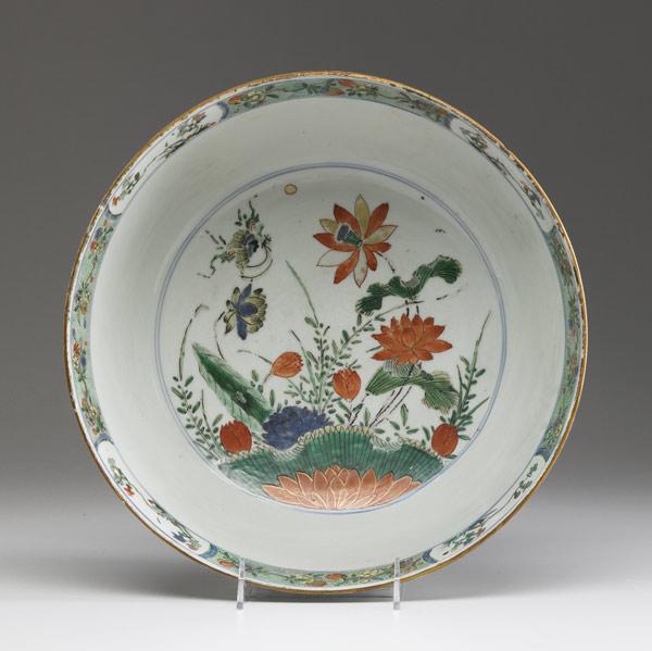 Appraisal: CHINESE EXPORT Famille Verte punchbowl ca - x dia