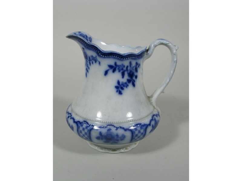 Appraisal: Flow Blue Ironstone Pitcher late th c with raised bead