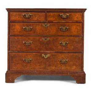 Appraisal: A George II Walnut Chest of Drawers th Century Height