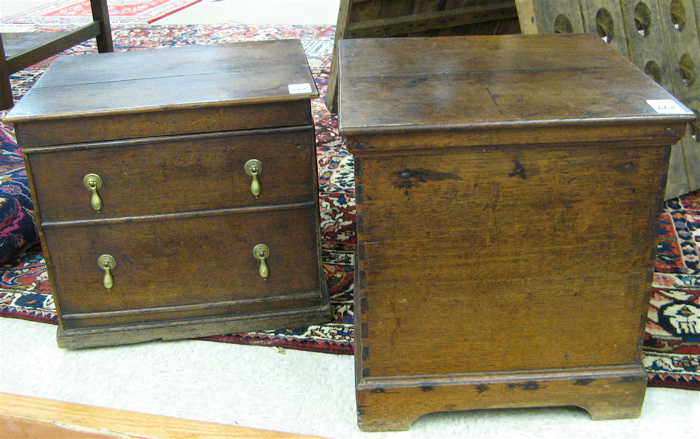 Appraisal: TWO GEORGE III OAK COMMODE BOXES English late th century