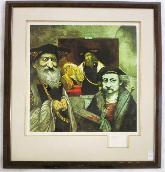 Appraisal: CHARLES BRAGG LITHOGRAPH California born Rembrandt a portrait with a