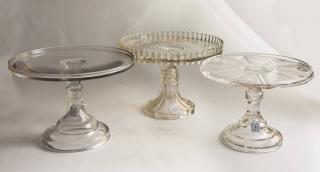 Appraisal: Glass Footed Cake Stands Diameter Diameter