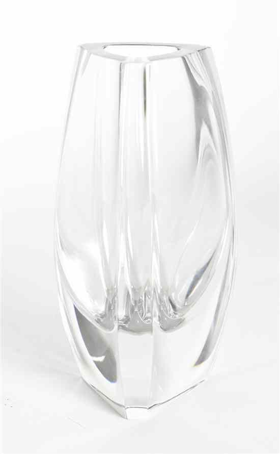 Appraisal: A Baccarat Glass Vase of buttress triangular form Height inches