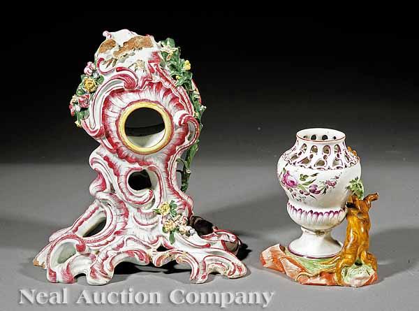 Appraisal: A Good Faience Potpourri Vase and a Boldly Modeled Rococo-Style