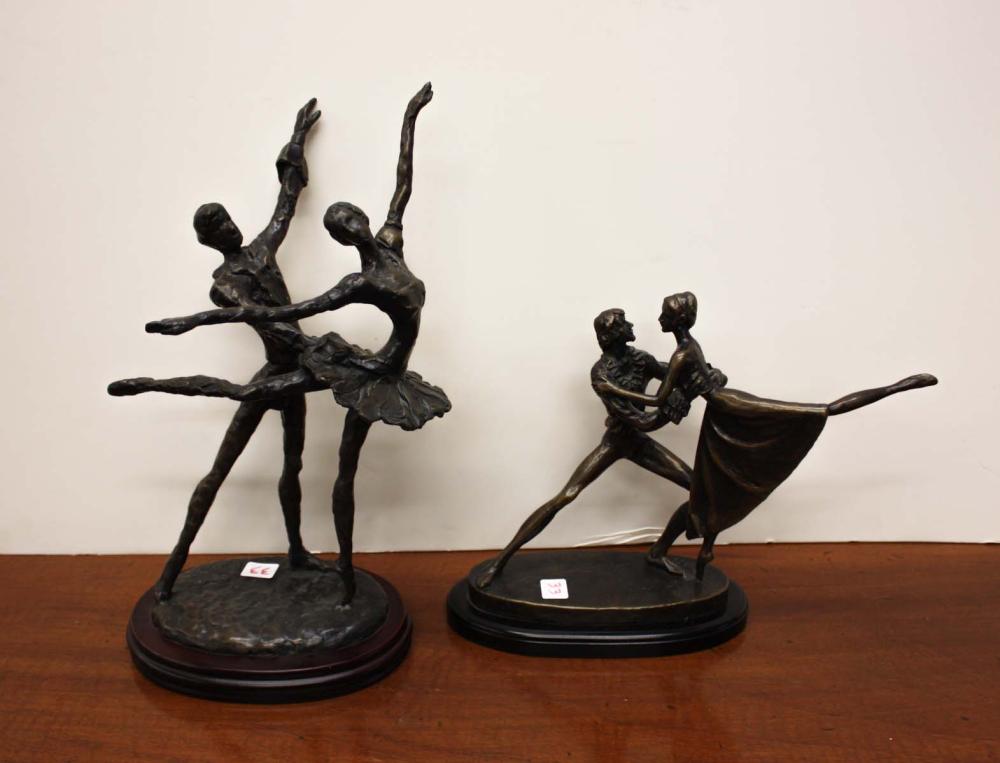 Appraisal: BERNARD KIM United State Korea born two bronze sculptures dancing