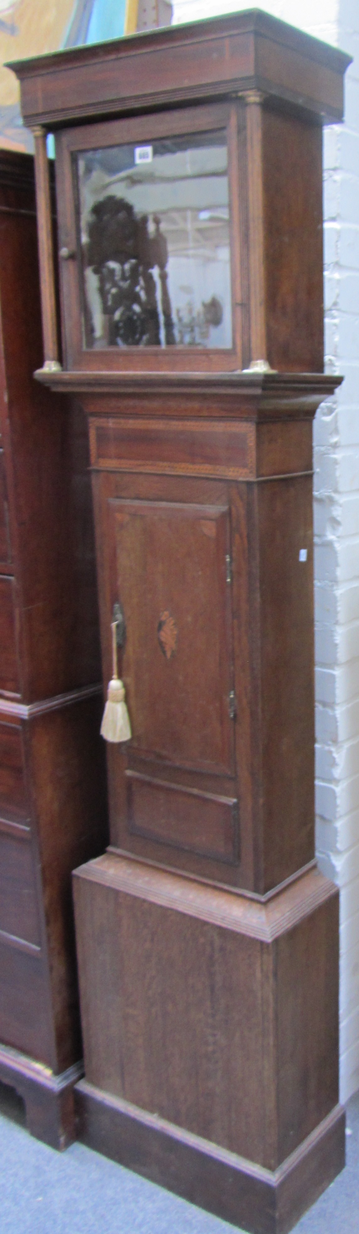 Appraisal: An th century oak and mahogany longcase clock case the