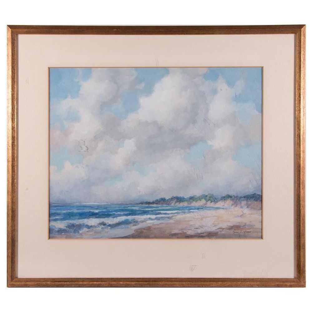 Appraisal: Watercolor on paper coastal scene by John Cuthbert Hare Watercolor