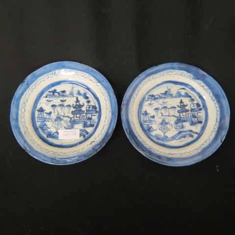 Appraisal: Pair of Chinese Blue White Pottery Plates