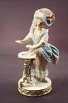 Appraisal: FIGURINE - Meissen figurine of a female figure with playing