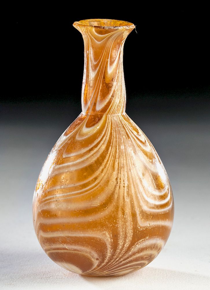 Appraisal: Roman Marbled Glass Bottle - ex Royal Athena Roman Imperial