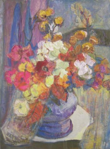 Appraisal: Charlotte Sidman IN - x oil on paper unsigned Floral