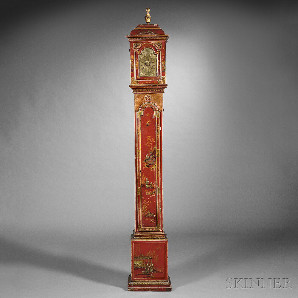 Appraisal: Japanned Beech Case Lantern Clock marked Vides et nefcis Horam