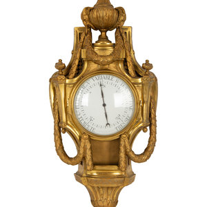 Appraisal: A Louis XVI Style Gilt Bronze Wall Barometer th Century