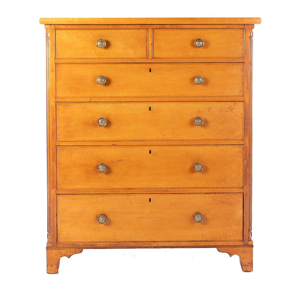 Appraisal: Federal Tiger Bird's Eye Maple Tall Chest New England circa