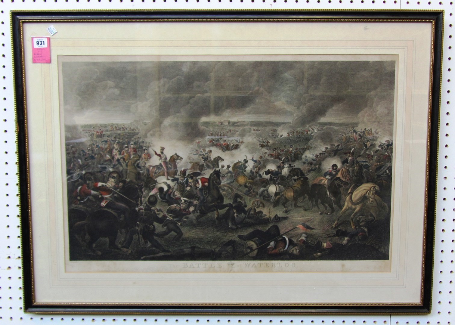 Appraisal: PRINT The Battle of Waterloo hand-coloured engraving by H R