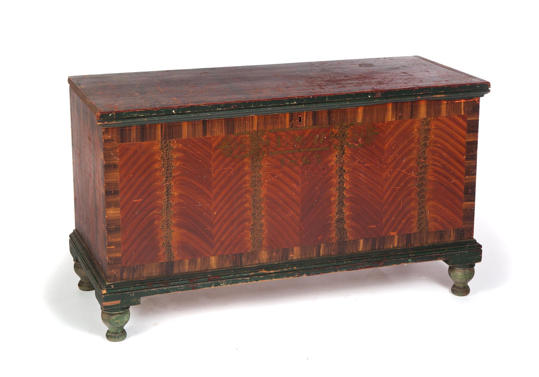 Appraisal: OHIO DECORATED BLANKET CHEST Made by Jacob Werrey - Wonderful