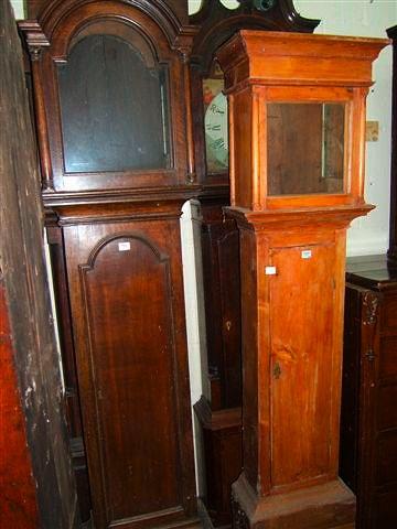 Appraisal: A Georgian oak long case clock case with break arch