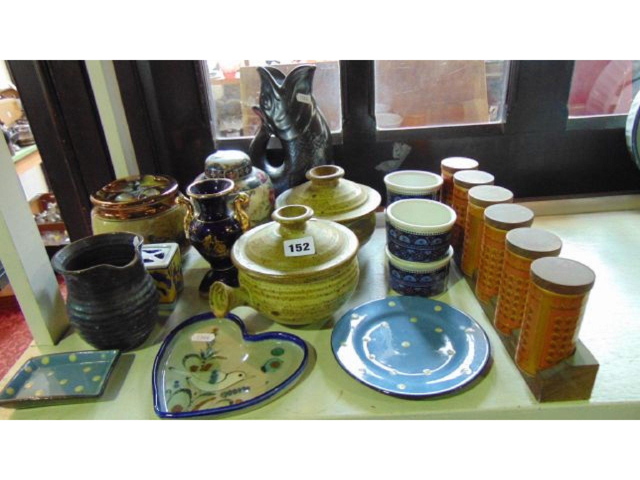 Appraisal: A collection of ceramics including a Hornsea Saffron pattern spice