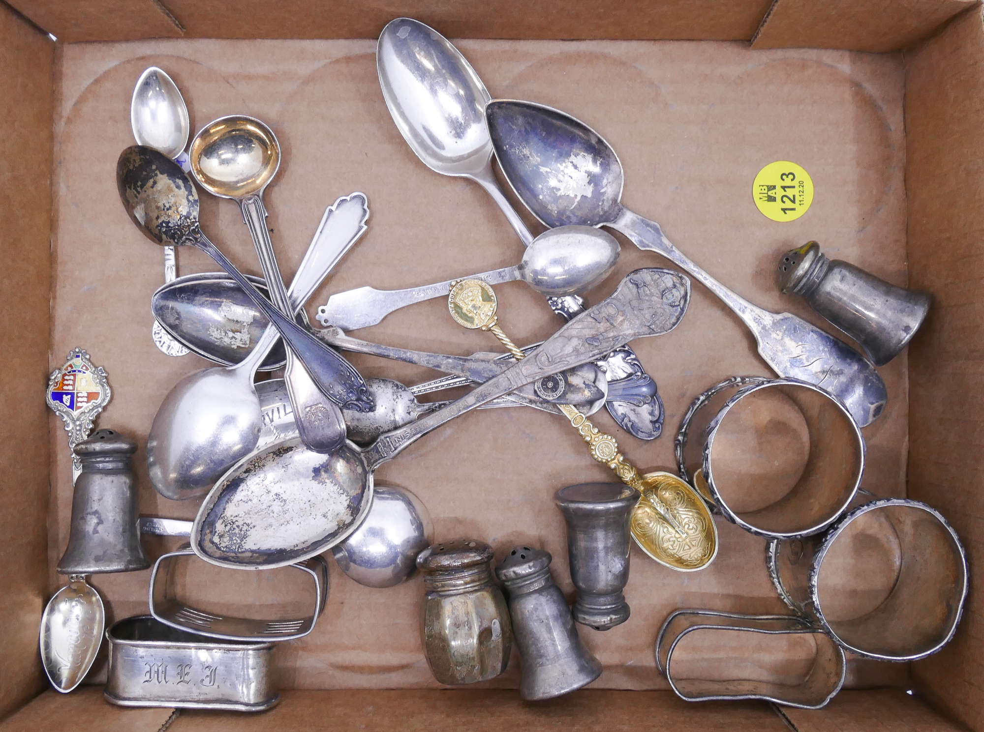 Appraisal: Box MISC Sterling Spoons Napkin Rings Etc- g