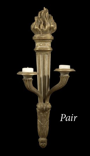 Appraisal: Pair of Empire-Style Polychromed and Parcel-Gilt Appliques each in the