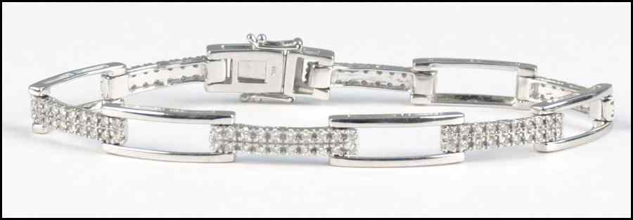 Appraisal: DIAMOND AND KARAT WHITE GOLD BRACELET round diamonds are F-G