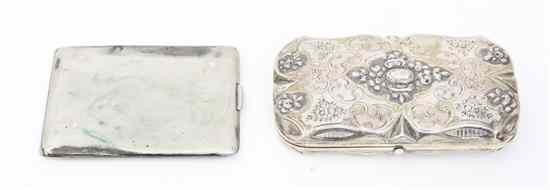 Appraisal: A Continental Silver Box of rectangular form together with an