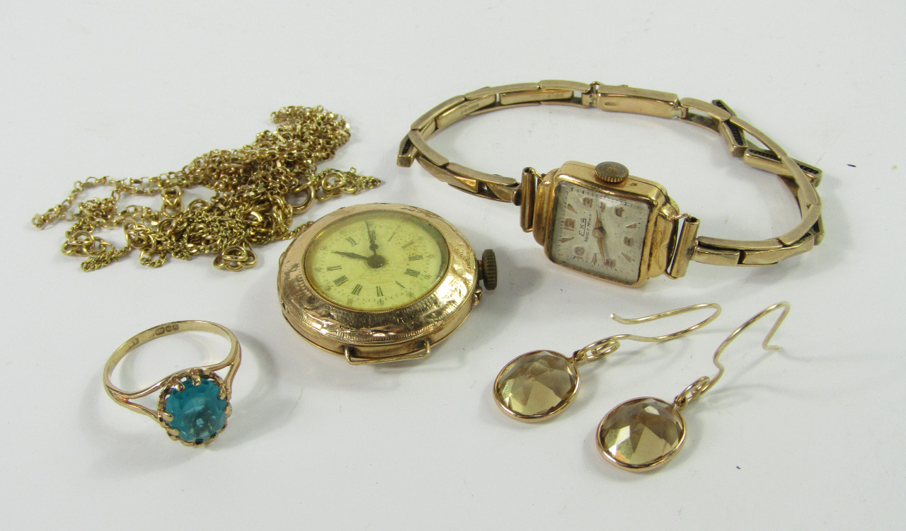 Appraisal: Two Continental wristwatches one marked k with ct gold expanding