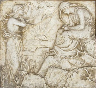 Appraisal: Demeter and Persephone' a plaster panel by Ellen Mary Rope