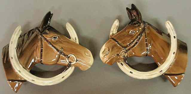 Appraisal: Two Beswick porcelain horsehead wall plaques x