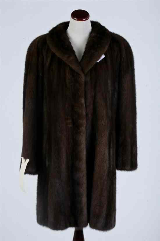 Appraisal: L ROGER CHOCOLATE BROWN MINK FUR FULL-LENGTH COAT