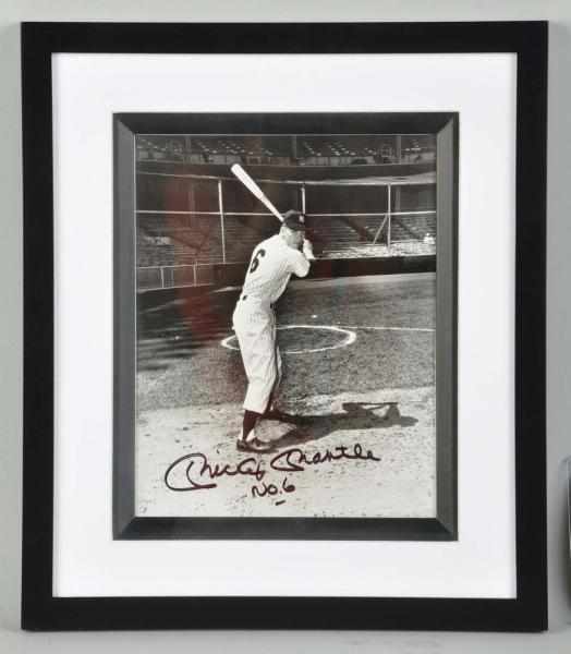 Appraisal: Autographed Mickey Mantle No Photograph Description From Mantle's rookie year