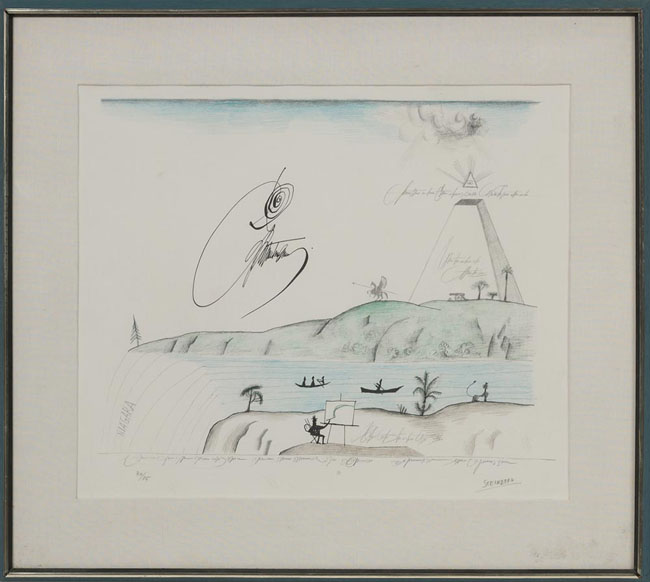 Appraisal: Saul Steinberg American - Niagara c color lithograph x signed