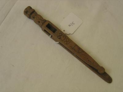 Appraisal: A TREEN KNITTING SHEATH inscribed A T and dated incised