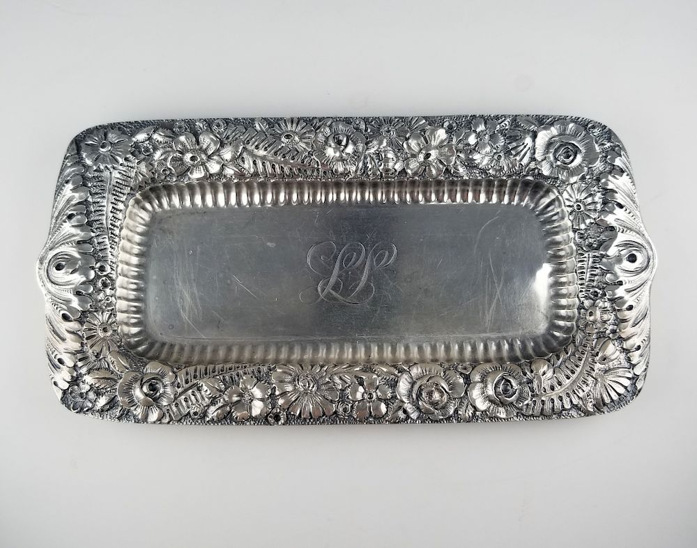 Appraisal: Tiffany Co Sterling Rose Accouterment Tray Tiffany Co Sterling Rose