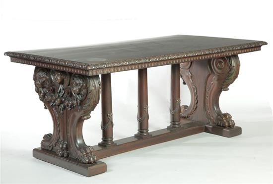 Appraisal: RENAISSANCE REVIVAL LIBRARY TABLE American nd half- th century mahogany