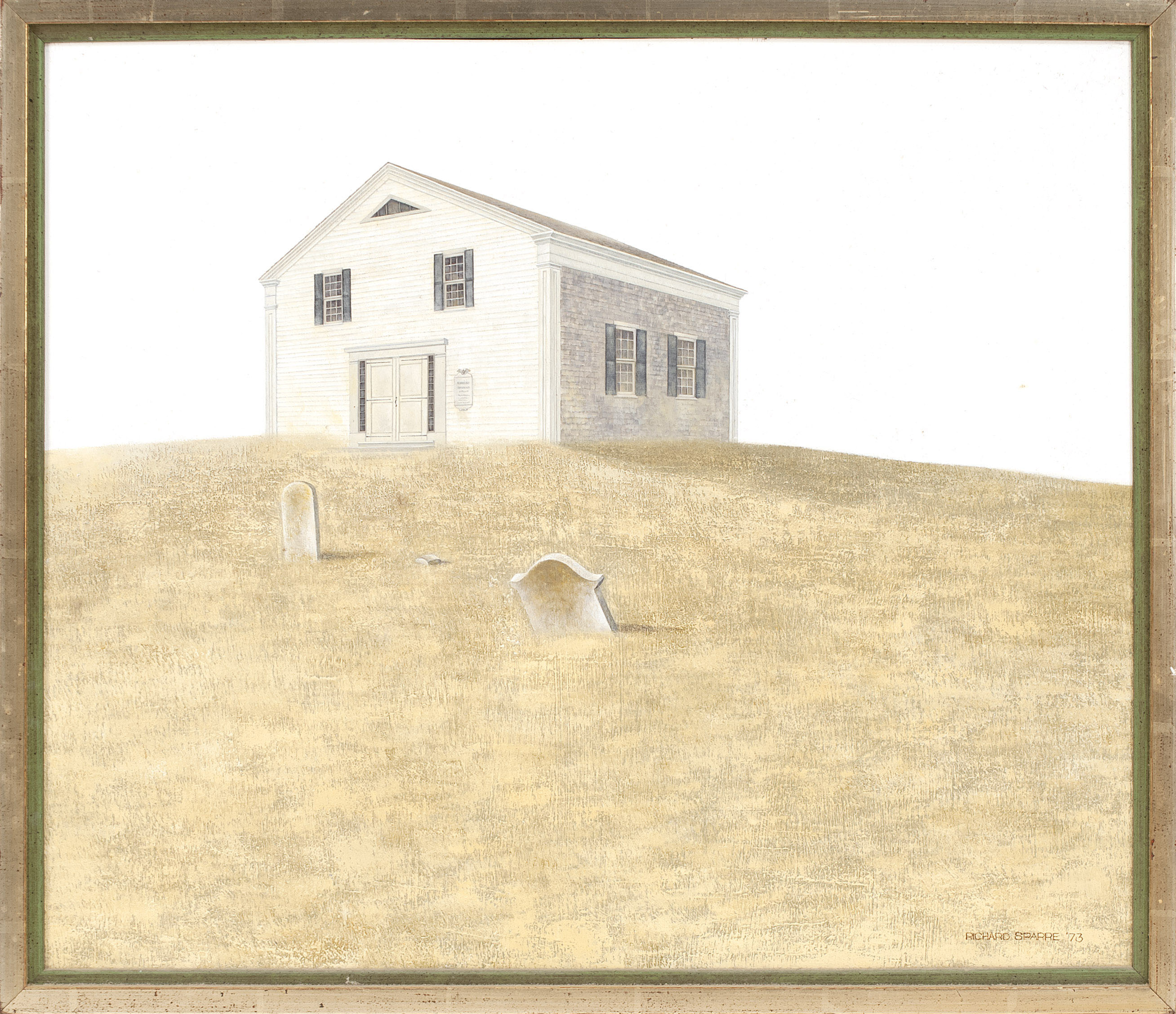 Appraisal: RICHARD SPARREAmerican - Landscape with church and cemetery Signed and