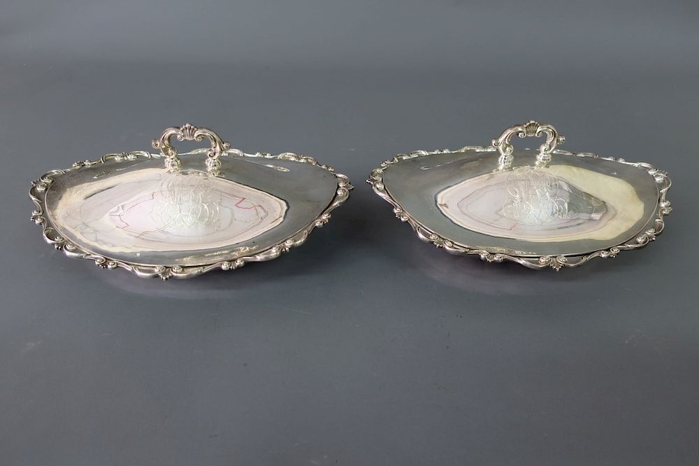 Appraisal: Pair of Sterling Silver Vegetable Dishes Pair of sterling silver