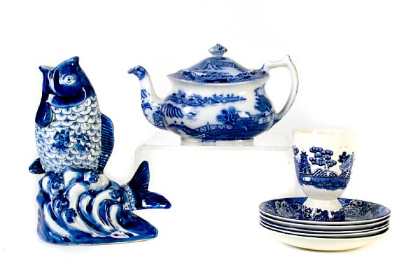 Appraisal: A collection of assorted blue and white transfer ware th