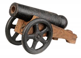 Appraisal: Black Powder Signal Cannon probably th century heavy cast iron