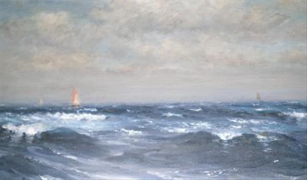 Appraisal: Henley th century Yachts in a squall Oil on canvas